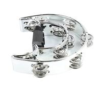 Yechiry Tambourine, Double Row 22cm Percussion Instrument with Metal Jingles for Party Performance Karaoke Improvise