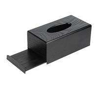 Yechiry Tissue Box Cover, Black Wooden Napkin Case with Smooth and Large Opening for Livingroom, Bedroom, and Dinning Areas