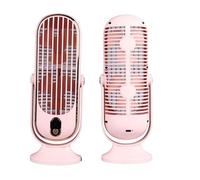 Yechiry Tower Fan for Bedroom, Ultra Quiet Oscillating Table Fan, Powerful Personal Small Standing with 5 Gears, Portable Electric USB Rechargeable Desk for Home, Office Desktop (Pink)