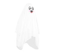 Yechiry Unisex Kid Ghost Costume, Nylon Scary White Ghost Cloak with See Through Eyes, Recognizable White Halloween Costume, Maintaining Spooky Ambience & Bringing Joy to Others (Small)