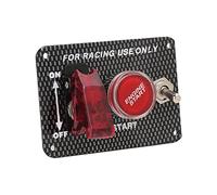 Yechiry Universal Ignition Switch Panel with Carbon Fiber Style Push Button for Car Racing 12V Aluminium Alloy Engine Start