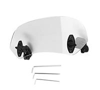 Yechiry Universal Motorcycle Wind Deflector Adjustable Windscreen for Comfortable Riding - Transparent ABS Material, 11in X 4.1in
