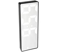 Yechiry USB Electronic Clock, LED Alarm Clock, USB Rechargeable Digital Table, Silent Operation, Big Number Display, Bedside Alarm, 15.9 X 6.9 X 2.4cm (Rectangular Black Shell Mirror White Light)