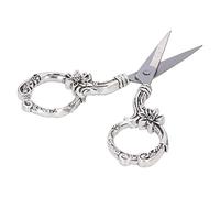 Yechiry Vintage Flower Scissors, Stylish DIY Scissors for Embroidery Projects At Home and Travel, Stainless Steel, 3.5" Blade, 1 Piece (Silver)