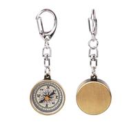 Yechiry Vintage Zinc Alloy Mini Compass Keychain for Outdoor Navigation Tools, Lightweight Portable Pocket Compass for Camping, Hiking, Mountaineering, 2PCS