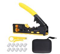 Yechiry Wire Ferrule Crimping Tool, Wire Crimping Plier Kit High Carbon Steel High Strength Blade Protection Capability Multifunctional Net Cable Stripping Punch Down Tool Set