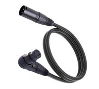 Yechiry XLR Microphone Extension Cable Adapter with Self Locking Design for Audio Recording Room, 90 Degree XLR Female to Straight Male Cable Adapter for Studio and Acoustic Equipment (1.8 meters)