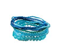 Yecomsy Bohemian Crystal Glass Beaded Bracelets Multilayer Colorful Beaded Stretch Bracelet Summer Beach Boho Jewelry Gifts, S, Acrylic, no gemstone