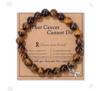 Yecomsy Breast Cancer Awareness Bracelet Natural Stone What Cancer Cannot Do Inspirational Bracelet, S, Stone, no gemstone