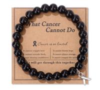 Yecomsy Breast Cancer Awareness Bracelet Natural Stone What Cancer Cannot Do Inspirational Bracelet, S, Stone, no gemstone