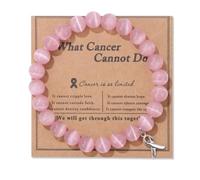 Yecomsy Breast Cancer Awareness Bracelet Natural Stone What Cancer Cannot Do Inspirational Bracelet, S, Stone, no gemstone