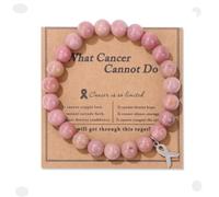 Yecomsy Breast Cancer Awareness Bracelet Natural Stone What Cancer Cannot Do Inspirational Bracelet, S, Stone, no gemstone