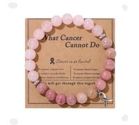 Yecomsy Breast Cancer Awareness Bracelet Natural Stone What Cancer Cannot Do Inspirational Bracelet, S, Stone, no gemstone