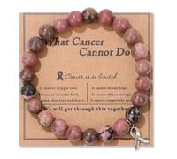 Yecomsy Breast Cancer Awareness Bracelet Natural Stone What Cancer Cannot Do Inspirational Bracelet, S, Stone, no gemstone