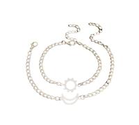Yecomsy Matching Heart Charms Bracelet Adjustable Sun Moon Matching Bracelets Sun Moon Heart Matching Wish Bracelets for Friends Family Jewelry, S, Metal, no gemstone