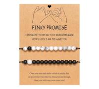 Yecomsy Morse Code Bracelet Couples Bracelets Friendship Bracelet I Love You Pinky Promise Matching Bracelets for Women Men, S, Acrylic, no gemstone