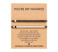 Yecomsy Morse Code Bracelet Couples Bracelets Friendship Bracelet I Love You Pinky Promise Matching Bracelets for Women Men, S, Acrylic, no gemstone