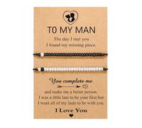 Yecomsy Morse Code Bracelet Couples Bracelets Friendship Bracelet I Love You Pinky Promise Matching Bracelets for Women Men, S, Acrylic, no gemstone