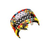 Yecomsy Stackable African American Bracelets Black History Heishi Surfer Bracelet Set Clay Bead Bracelet Africa Map Heart Charm Bracelets, S, Resin, no gemstone