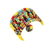 Yecomsy Stackable African American Bracelets Black History Heishi Surfer Bracelet Set Clay Bead Bracelet Africa Map Heart Charm Bracelets, S, Resin, no gemstone