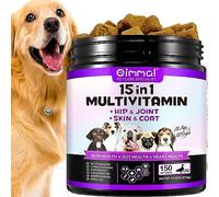 Yecuce 15 in 1 Multivitamin for Dogs, 150 Counts Dog Vitamins and Supplements for Joint Support, Digestion, Heart,Skin, Coat Care,Vitamins A, E, D3, B12, Duck Flavor (150 counts)