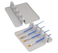 Yedadone 2 Packs Silicone Paint Brush Holder Paint Brush Stand Rest with 4 Slots Watercolor Oil Acrylic Painting