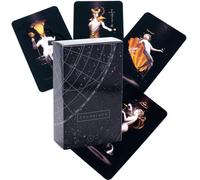 Yedaoiu 12X7cm Tarot True Black Tarot, capable of predicting the future. 78 classic Tarot cards, copperplate material with instructions, suitable for beginners and family gatherings.