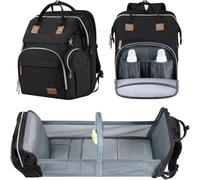 Yedaoiu Baby Diaper Backpack with Changing Mat, Multi-Functional Nappy Bag with Stroller Straps & Pacifier Holder, Large Travel Baby Bag for Boys Girls, Newborn Essentials, USB Port-black||15.5in