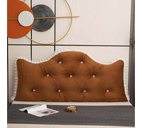 Yedaoiu Princess Style Large Headboard Wedge Pillow, Bed Rest Reading Backrest with Removable Cover, Ergonomic Bolster Cushion for Bed Sofa, Leg Elevation Support, Crystal Velvet-L150cm/59in||Brown