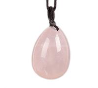 YEDECOR Droplets Shaped Natural Stone Pendants Carved Stone Egg Shape Necklace Healing Crystal Quartz Pendants Necklace Adjustable Braided Rope Pendants for Boys Girls Men Women Gift,RoseQuartz