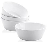 Yedio Ceramic Soup Bowls, 32 Ounce Large White Porcelain Bowls for Kitchen Cereal Serving Salad Pasta Oatmeal Ramen Noodles Rice Snack, Set of 4, Microwave Dishwasher Freezer Oven Safe Easy Clean