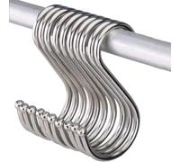 YEDJFFIYO 10 Pcs S Hooks, 13cm Large S Shaped Hooks Stainless Steel Heavy Duty Utensil Pan Metal S Hook for Hanging at Kitchen Bathroom Bedroom Living Room and Office
