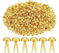 YEDJFFIYO 100 PCS Gold Minimalist Split Pins, 8mmx17mm Round Scrapbooking Brads Split Pins for Paper Craft DIY Stamping Scrapbook Office Household Supplies