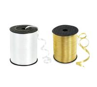 YEDJFFIYO 1000 Yards Curling Ribbon, Balloon Ribbon, Balloon String for Art&Craft Decor, Gift Wrapping, Christmas, Birthday Gifts(Gold, White)