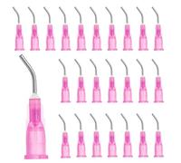 YEDJFFIYO 100PCS Blunt Tip Dispensing Needles (18G x 0.5") - Bent & Straight Industrial Liquid Transfer Needles for Ink, Adhesive & Glue Refilling - Safe Blunt Tip Design - Pink