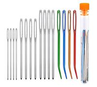 YEDJFFIYO 16 Pcs Large Eye Blunt Aluminium Needles, Darning Needles for Wool, Crochet, Tapestry, Sewing, Knitting, DIY Crafts