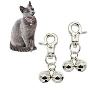 YEDJFFIYO 2 Pcs Cat Bells, Stainless Steel Collar Bell Loud, Pet Products Charm Bell Pendant for Dog Cat Collar Necklace, Tracker Save Birds