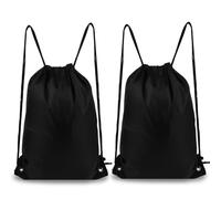 YEDJFFIYO 2 Pcs Drawstring Bags, Yoga Bag, Black String Bag for Swimming, Travel(42 * 34cm)