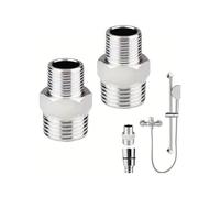2 PCS Shower Hose Connectors, Male to Female Threaded Connector Accessories Fittings, Reducing Nipple Shower Connector, Water Pipe Plumbing Fittings, Reducing Nipple Shower Adapter