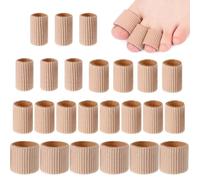 YEDJFFIYO 24 PCS Toe Tubes, 0.98 Inches Cushion Tube, Corn Pads for Toes, Sleeves Soft Gel Protectors for Cushions, Corns, Blisters, Calluses (3 Size)
