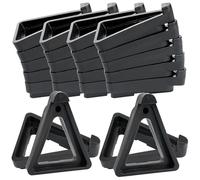 YEDJFFIYO 24 Pcs Triangular Plant Pot Risers - 7x5.5x1.5cm Premium PP Plastic Matte Black Feet, Enhanced Drainage & Ventilation for Indoor/Outdoor Flower Pots, Prevents Root Rot & Surface Damage