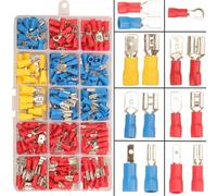 YEDJFFIYO 280 Pcs Terminal, Electrical Terminal Kit, Pre-insulated Copper Ring Connectors - Red/Blue/Yellow, 2.8mm/4.8mm/6.3mm
