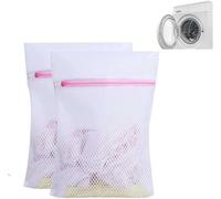 YEDJFFIYO 2PCS Mesh Laundry Bags, Bra Washing Machine Bag, Delicates Wash Bag with Zips for Laundry, Socks, Bra(30 x 40cm)