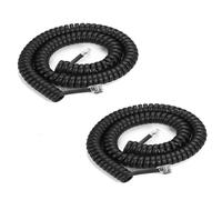 YEDJFFIYO 2PCS Telephone Phone Handset Cable Cord, Coiled Length 10 Feet Uncoiled Landline Phone Handset Cable Cord RJ9/RJ10/RJ22 4P4C(Black)