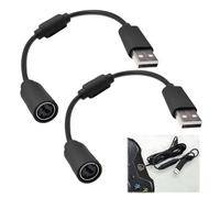 YEDJFFIYO 2PCS USB Breakaway Cable, Dongle Breakable Cord Lead Replacement for Xbox/PC, Logitech G920, Thrustmaster, Ferrari Racing Wheel (Black)