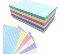 YEDJFFIYO 300PCS Flash Cards Paper, Revision Cards Paper, 127 * 76mm Assorted Colors Index Cards, Record Cards, Ruled Flashcards for Office, Working, School, Learning