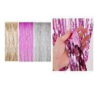 YEDJFFIYO 4 PCS birthday decorations, 1*2M party decoration, Laser Glitter Tinsel Curtains Foil Curtain Backdrop for Party, Birthday Decoration, Engagement, School Events