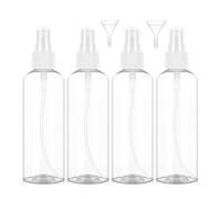 YEDJFFIYO 4 PCS Travel Spray Bottle, Plastic Refillable Transparent Bottles With Funnel, travel perfume bottle for Toiletries, Cosmetics, Essential Oils, Hair Care