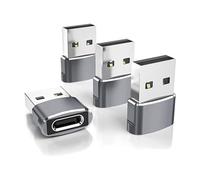 YEDJFFIYO 4 PCS USB C to USB Adaptor, USB to USB C Adapter, Type C Female to A Male Charger Cable Converter Compatible for Mbook, Notebook, Tablet, Smartphone & Airpods