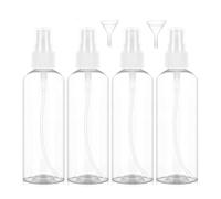 YEDJFFIYO 4PCS Travel Spray Bottle, Plastic Refillable Transparent Bottles With Funnel, travel perfume bottle for Toiletries, Cosmetics, Essential Oils, Hair Care